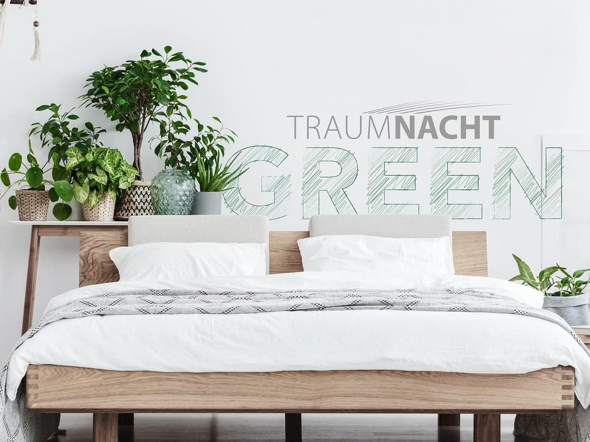 Povlečení Traumnacht Green - Celoroční přikrývka 135X200 Cm + Polštář 80X80 Cm, odolné s potahem z mikrovlákna, vyrobeno podle německé normy kvality Peřiny a přikrývky Naty Shop
