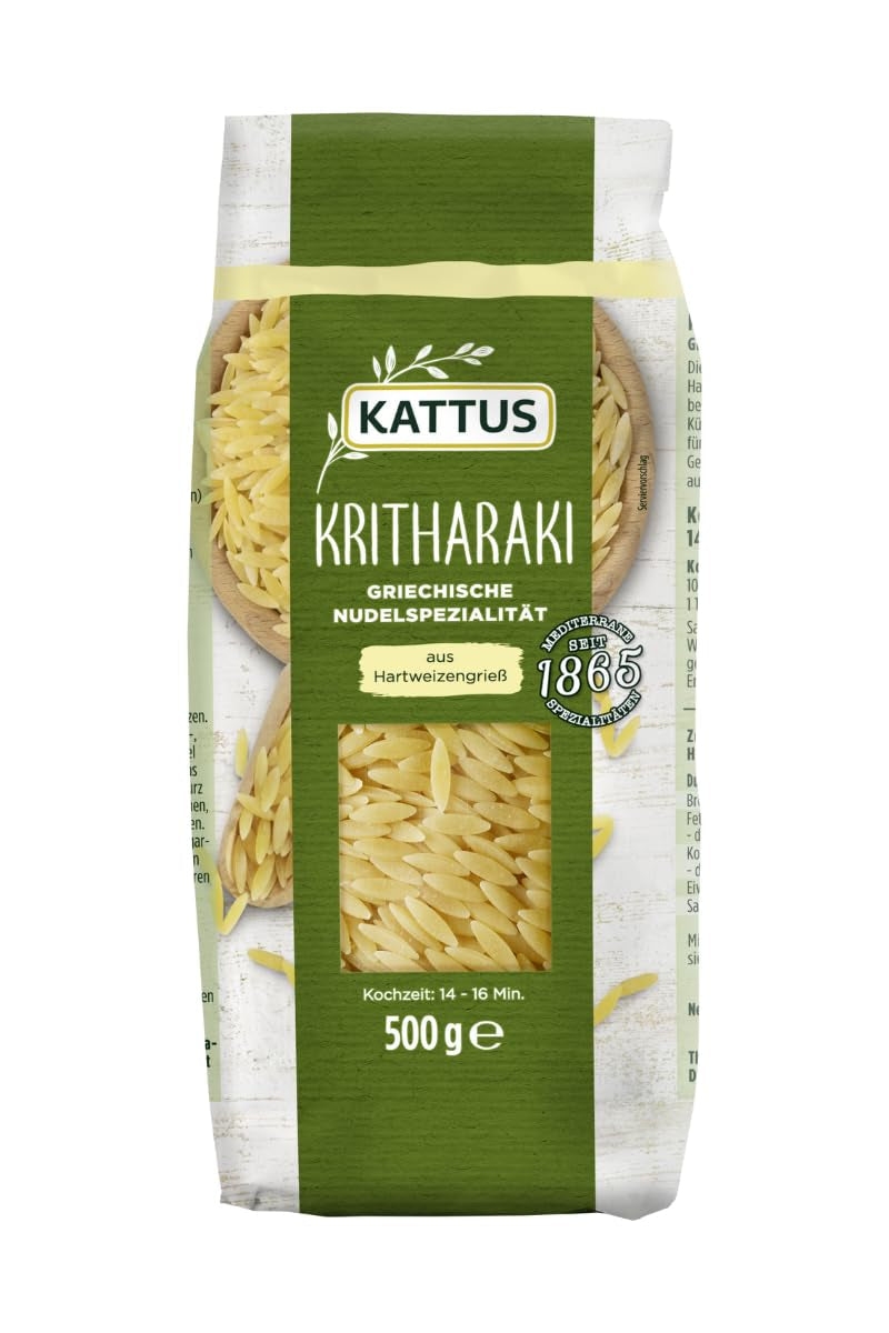 - Krithraki Nudeln (Reisnudeln/Risoni/Orzo) | Griechische Nudelspezialität aus Hartweizengrieß | 500 g v sáčku