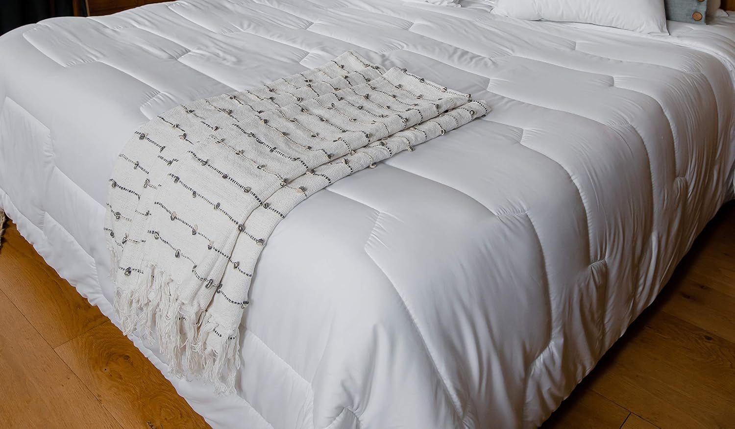 COLAS NORMAND Přikrývka proti roztočům a antibakteriální přikrývka, lehká, 200 X 200 cm, dlouhotrvající efekt, dokonalá hygiena, mikrovlákno, měkká a pohodlná, omyvatelná, francouzská, bílá 53130248 Naty Shop Quilts and Quilts