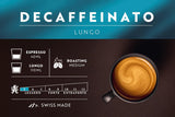 Café Royal Lungo Decaffeinato – kávové kapsle kompatibilní s Nespresso®, 100 % Arabica, Intensität 5/12, Rainforest Alliance, bez kofeinu, 100 kapslí