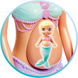 Simba 105733524 - Steffi Love Mermaid Family Těhotná mořská panenka Kevin s dětskou postýlkou ​​29cm Módní panenky Hrací panenky pro 3 roky a více