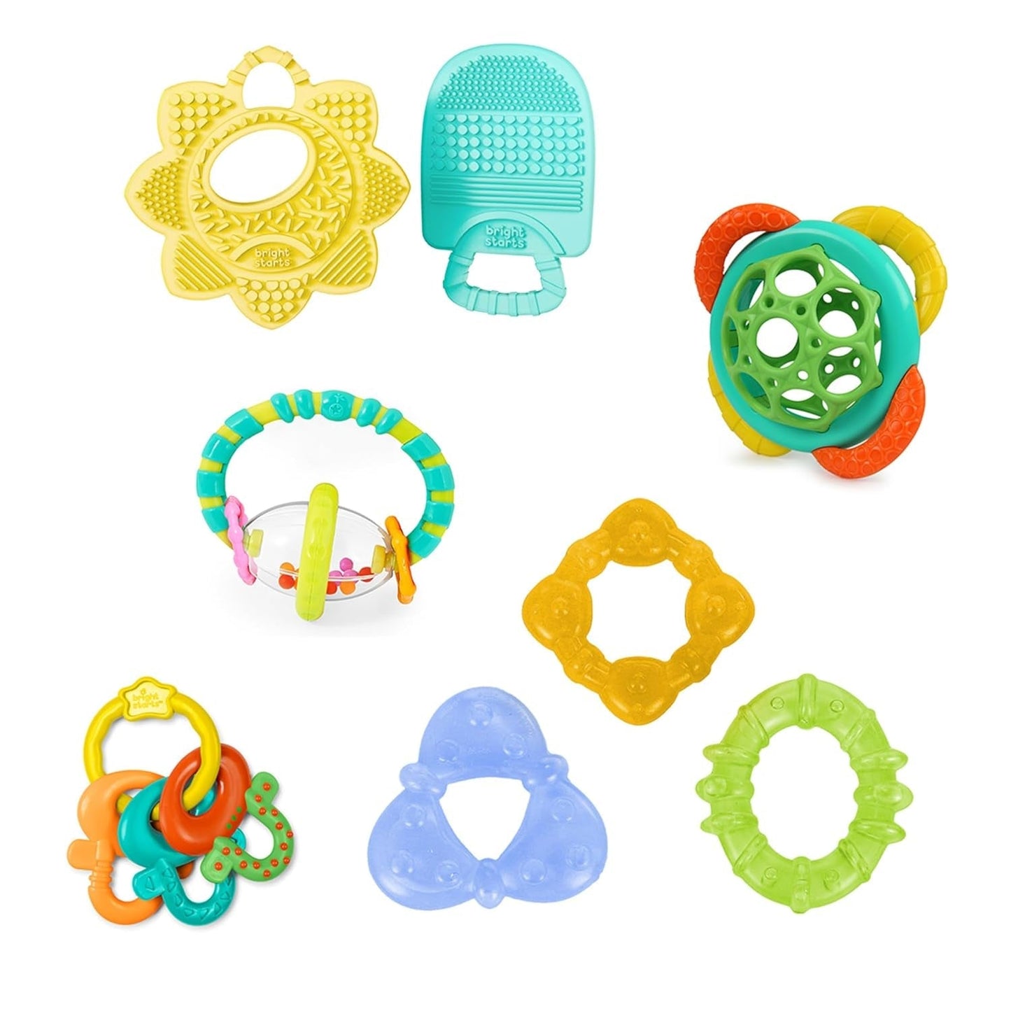 Šestidílná dárková sada Bright Starts Little Shakers - Dětská chrastítka a kousátka BPA Free Easy to Cat Unisex Newborn+