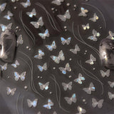 2 Blätter Schmetterling Nálepka na nehty Selbstklebend,Muschel Glitzer Nálepka na nehty Butterfly Lila Grau Schmetterlinge Nagelaufkleber Reliéf Laser Butterflies Nálepka na nehty Nageldesign Zubehör