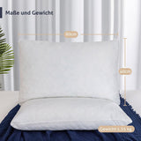 EGO HOME polštář z paměťové pěny 40x80 cm s drcenou paměťovou pěnou - prodyšný, ergonomický polštář pro podporu krku pro spáče na boku, zádech nebo břiše - certifikováno Oeko-Tex - pratelný potah