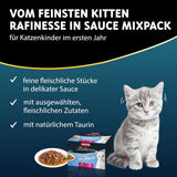 animonda vom Feinsten Premium Kitten Mokré krmivo pro kočky, Rafinované příchutě v omáčce, 24 sáčků (24 x 85g), Vysoce kvalitní mokré krmivo pro kočky, bez cukru, Směs mix