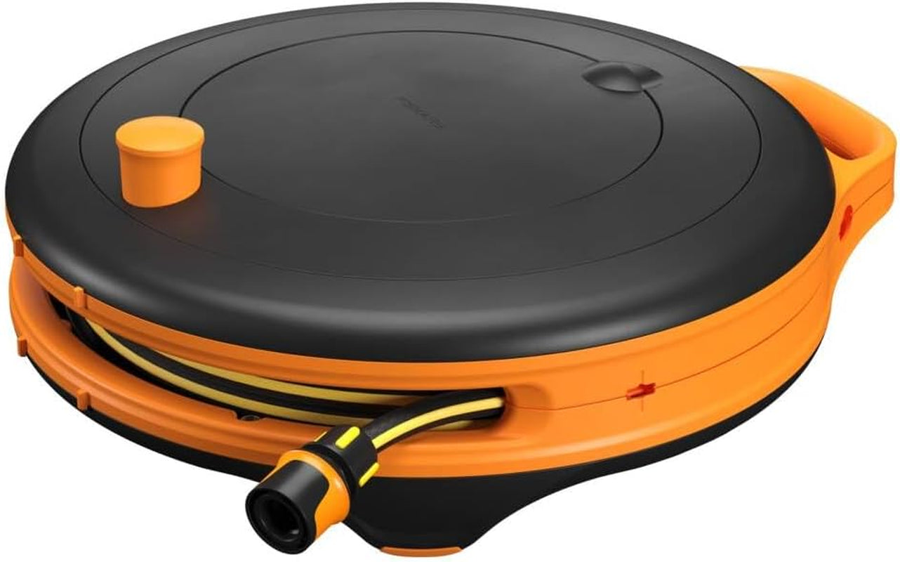Vodní kolo Fiskars Comfort L s kolečky, zavlažovací sada all inclusive, celkový dosah 31,5 m, automatické navíjení, univerzální zahradní hadice (Ø 13 mm), univerzální připojení na kohoutek, 1071670