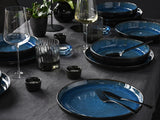 CreaTable, 20149, Nordic Fjord Blue Series, 16dílná sada nádobí pro 4, Porcelánová kombinovaná služba, Vhodné do myčky a mikrovlnné trouby, Kvalitní výroba