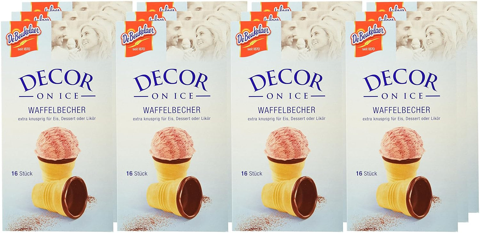 Debeukelaer Decor on Ice - vaflové balíčky, balení po 12 (12 x 60 g)