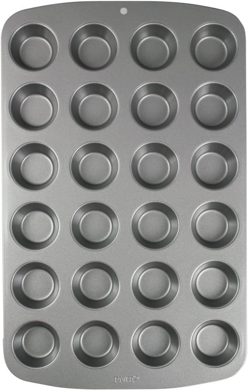 CSB111 Antihaftbeschichtete Mini-Muffinform Mit 24 Löchern Aus Karbonstahl, Edelstahl, Silver, 39,4 X 24,6 X 2,1 Cm Formy a plechy na pečení Naty Shop 39,4 X 24,6 X 2,1 Cm Einzeln