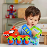 Marvel Spidey a jeho super přátelé Dino Crawler Superhrdina s figurkami Spideyho a Dino a transportní hračkou pro děti od 3 let Akční figurky Naty Shop