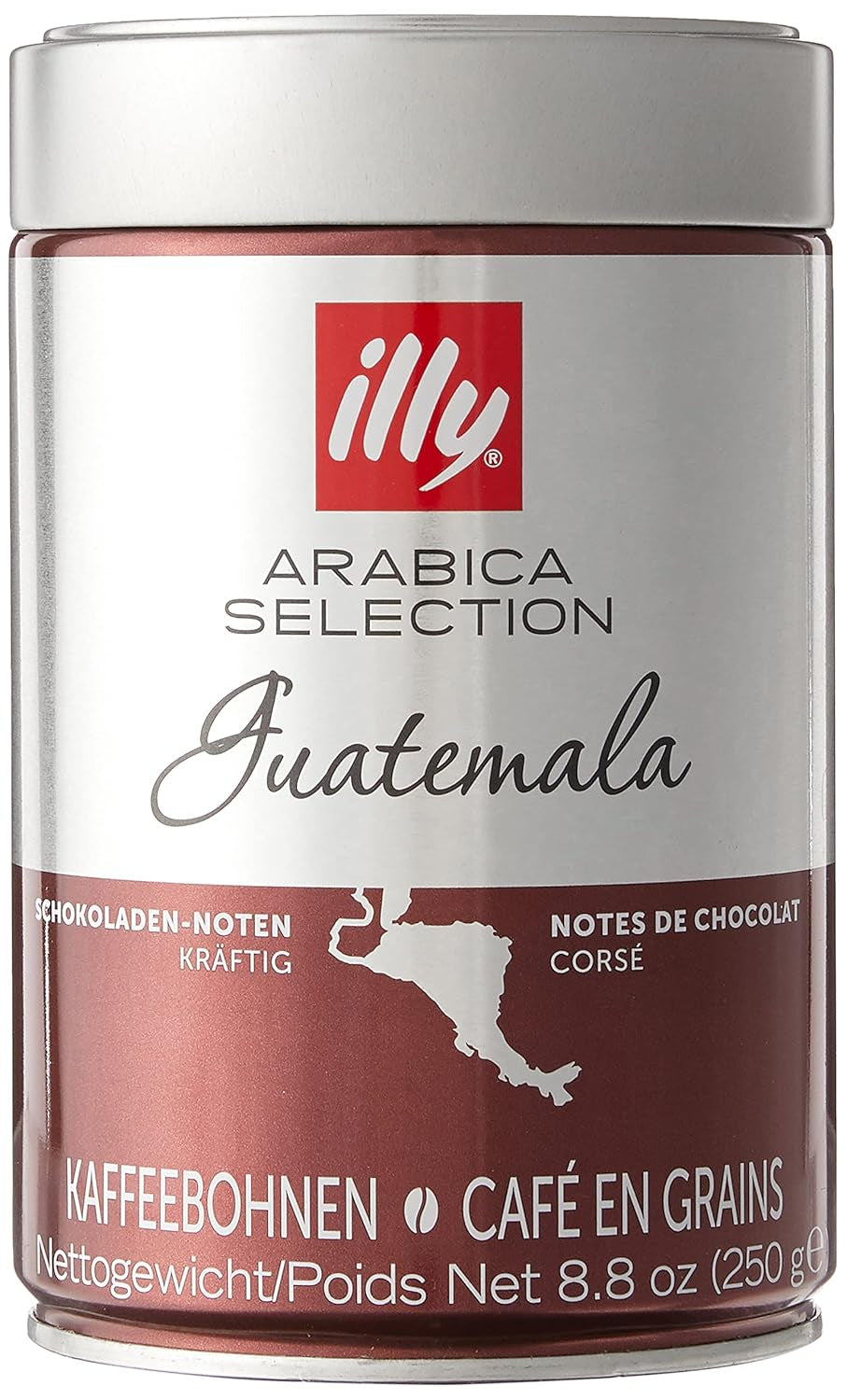 Kávová zrna illy, výběr zrn kávy Arabica, Guatemala, balení 6 ks (6 x 250g)