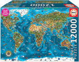 Educa - div světa, skládačka 12000 dílků pro dospělé a děti od 14 let, mapa světa (19057) Puzzle Naty Shop Výchozí název