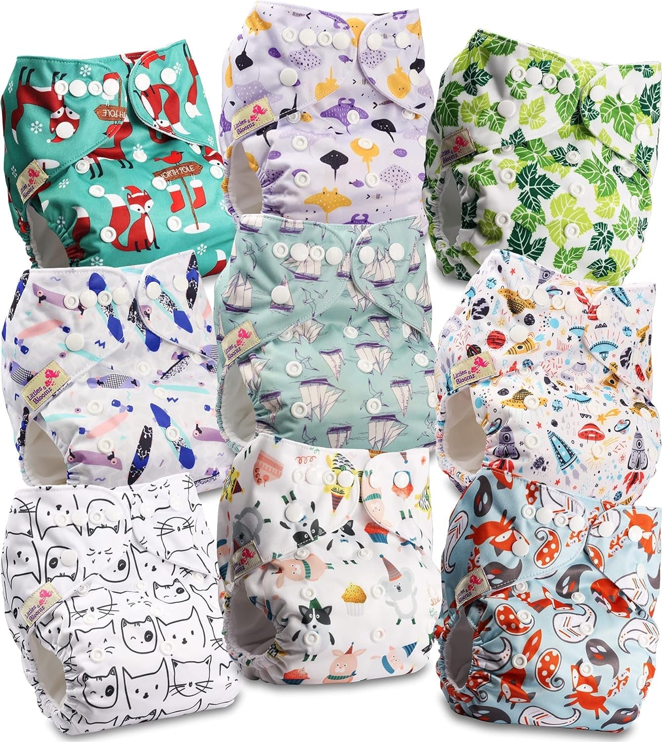 Littles a Bloomz FLP2-0406 Standard Clip opakovaně použitelná plena, 4 plenky