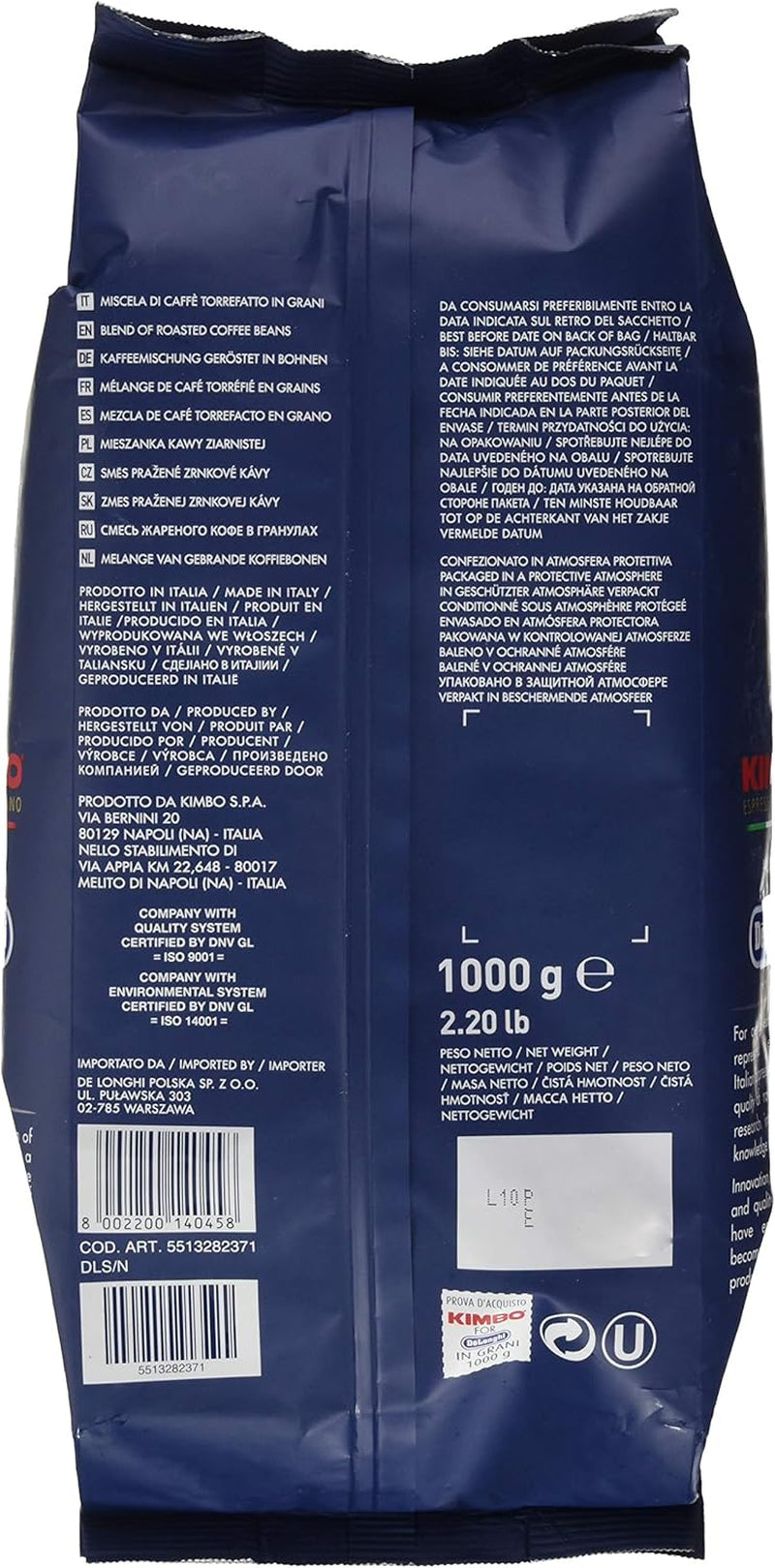 De'Longhi Caffe Classic (Grani) Kimbo pražená kávová zrna / 1 kg