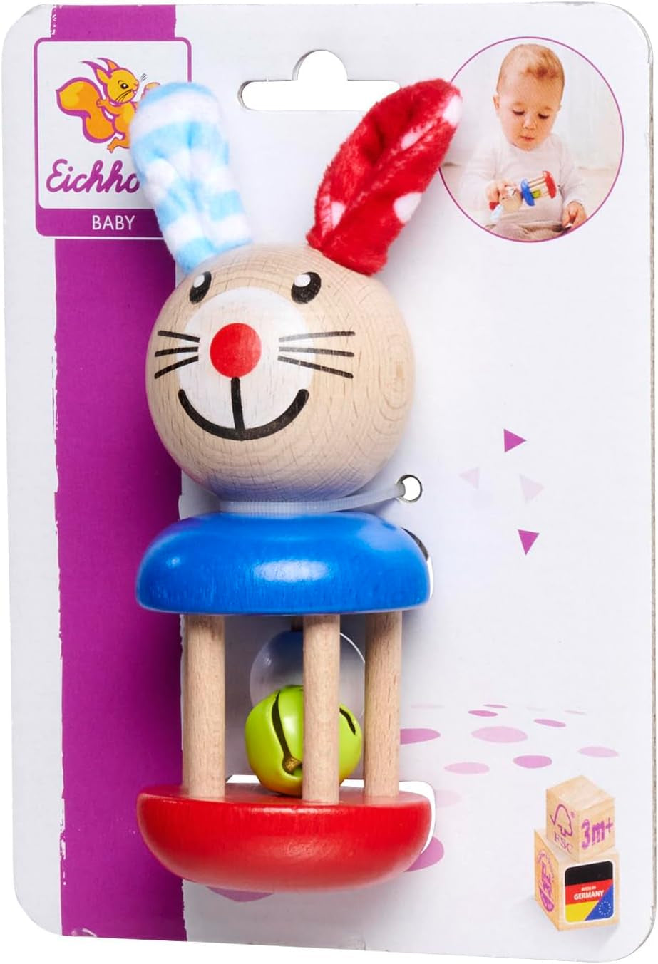 Eichhorn/Heros 100017013 - Chrastítko pro děti, motiv - králík Baby Toys Naty Shop