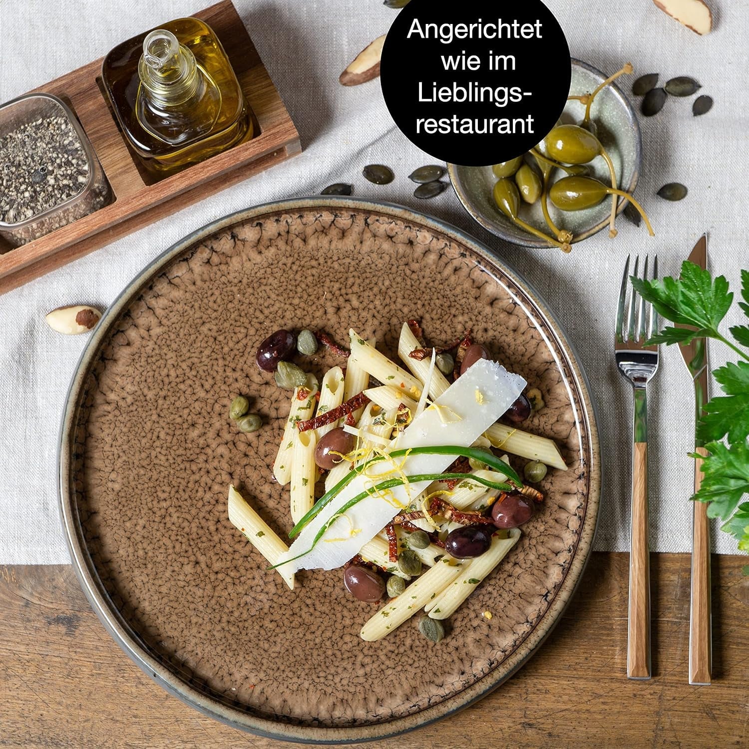 Moritz & Moritz SOLID 36-tlg Steinzeug Geschirr Set 12 osob - Geschirrset 12 Personen z je 12 Dinner Teller, Kleine Teller, Tiefe Teller