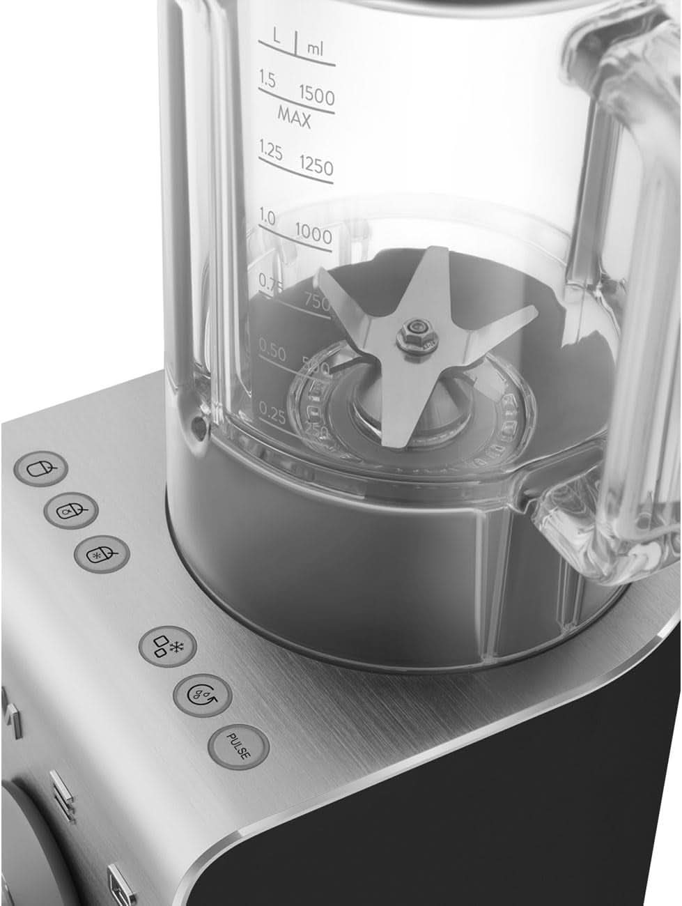 SMEG, Hochleistungsmixer BLC01BLMEU, 5 přednastavených programů, 9 manuálních rychlostí, Pause & Pulse-Funktion, Kunststoffgehäuse, Rutschfeste Basis, 1400 W, Schwarz Kitchen Naty Shop