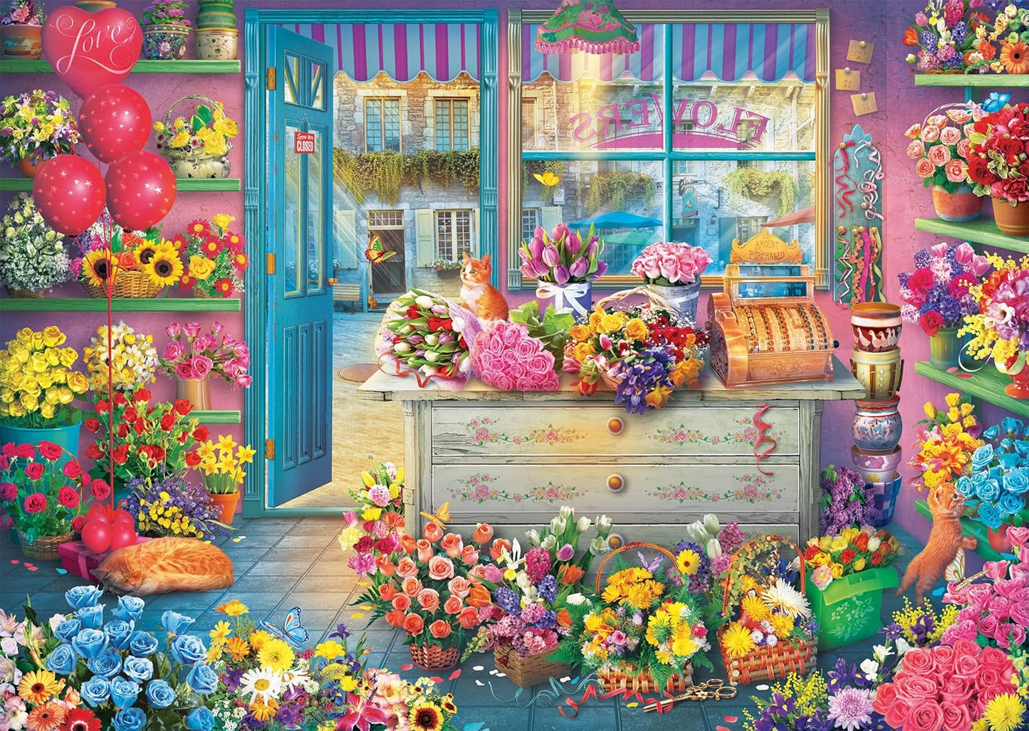 Schmidt Spiele 59764 Barevné květinářství, skládačka 1000 dílků Puzzle Naty Shop