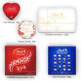 Lindt Dárková sada čokoládových pralinek | 477 g | 5 krabiček Lindt pralinek ve variantách: Exquisite, Minipralinka, LINDOR Gift, Small Thank You, From the Heart | Pralinkový dárek | Čokoládový dárek