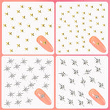 400 Stück Zlatá Stříbrná Stern Charms Nägel, 3D Metall Star Nagelkunst Dekorations, Star Nail Design Gemischt Größe Form Nägel Zubehör