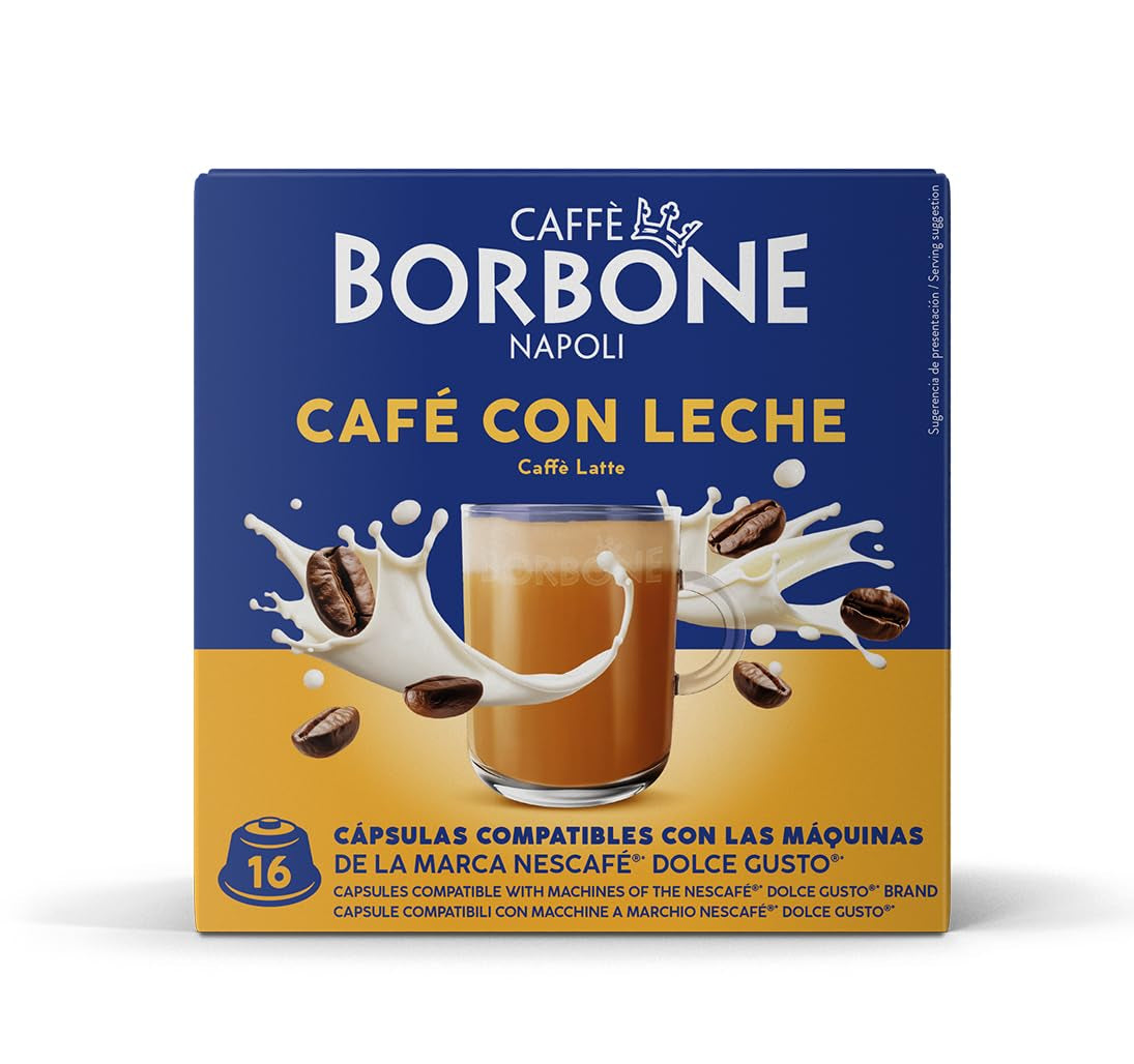 Caffè Borbone Café au Lait - 64 kapes - Lösliches Pulvergetränk mit Milchpulver and Instantkaffee - Kompatibilní s Kaffeemaschinen der Marke Nescafè®* Dolce Gusto®*
