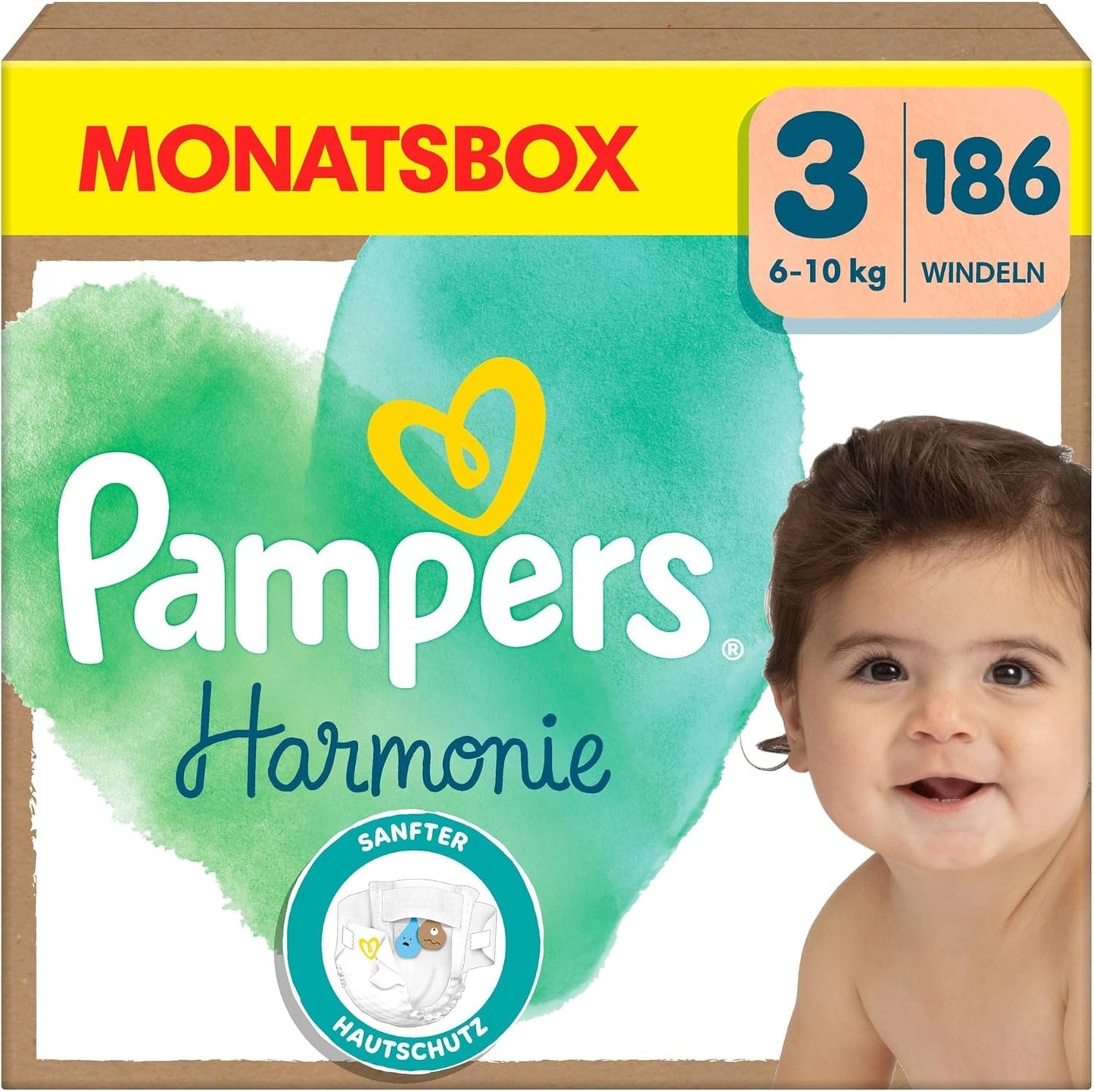 Plenky Pampers Harmony vel. 1, plenky 180, 2kg-5kg, jemná ochrana pokožky se 100% ochranou Pampers