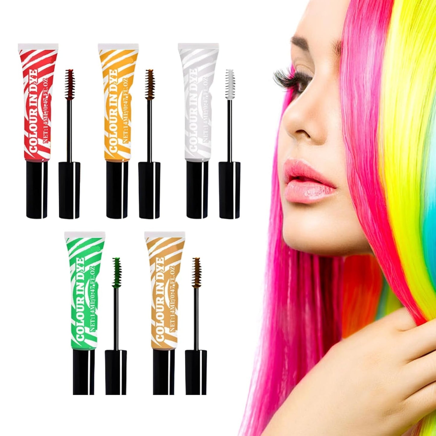 5 barev Dětská Dočasná barva na vlasy Smývatelná barva Řasenka Hair Chalk Salon Hair Dye Naty Shop Výchozí název