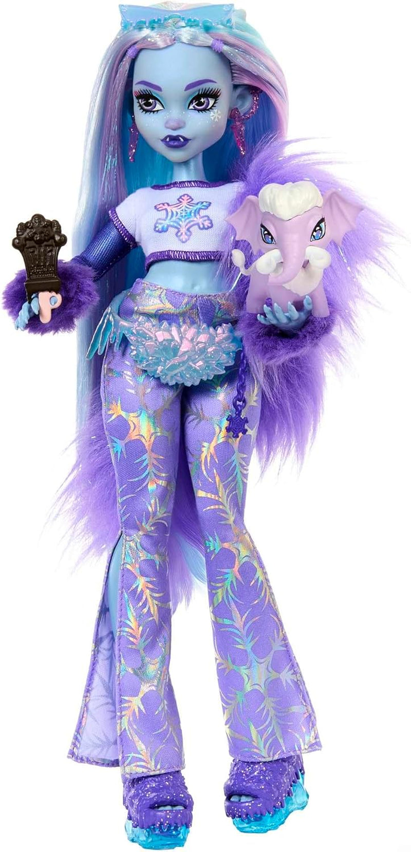 Monster High Abbey Bominable Yeti s mamutím mazlíčkem a příslušenstvím – strašidelný vzhled sněhových vloček pro děti 4+, panenky HNF64 Naty Shop Single