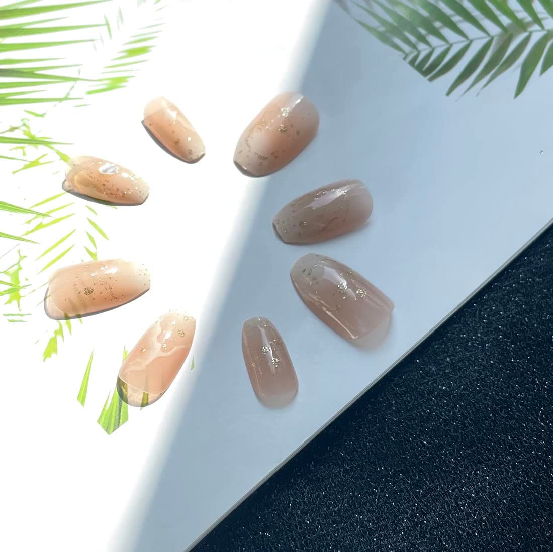 24ks Square Nude French Short Full Cover Umělé nehty Press On Nails For Women Girls
