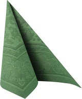 50 ubrousků "ROYAL Collection" 1/4 násobek 40 cm X 40 cm tmavě zelená "Ornaments"