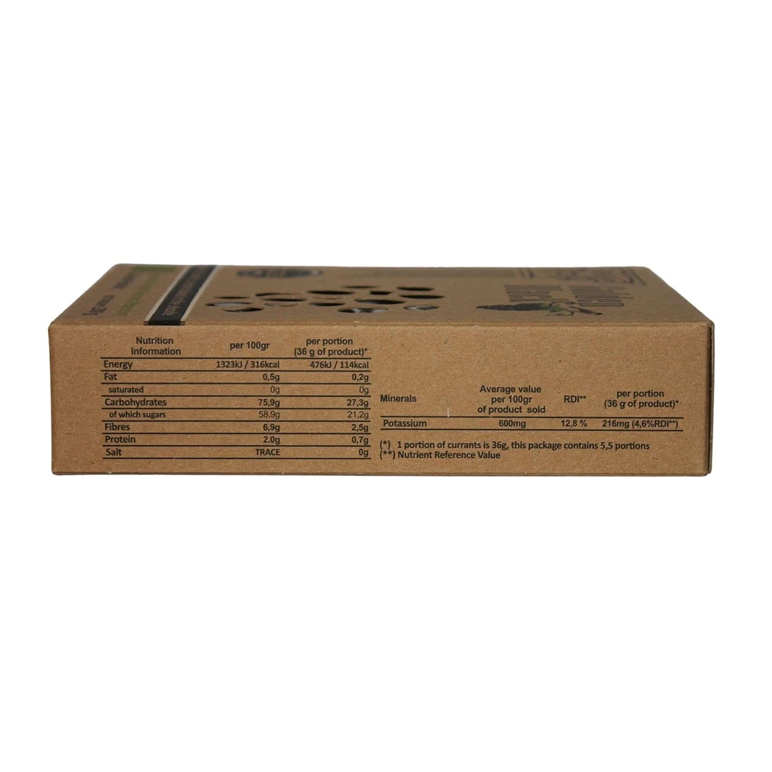 Bio řecké černé rozinky - rybíz, balení 3 x 200 gramů Dehydrované produkty Naty Shop