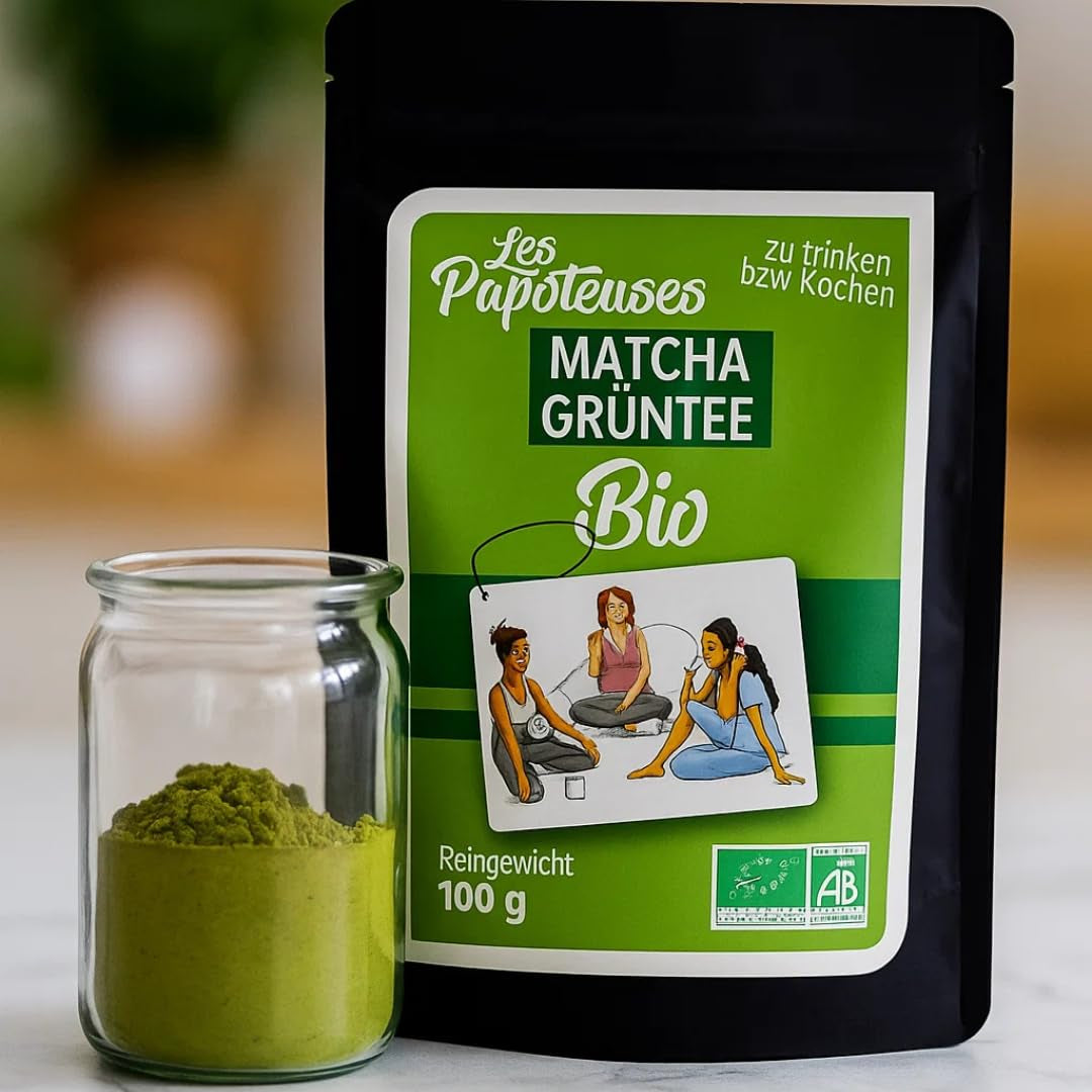| Matcha organický prášek 100 g | Zelený čaj Matcha Powder Slavnostní stupeň | 100% přírodní a prémiová kvalita | Detoxikační čaj | Kompatibilní se sadou Matcha, stopkou, miskou a sklenicí.