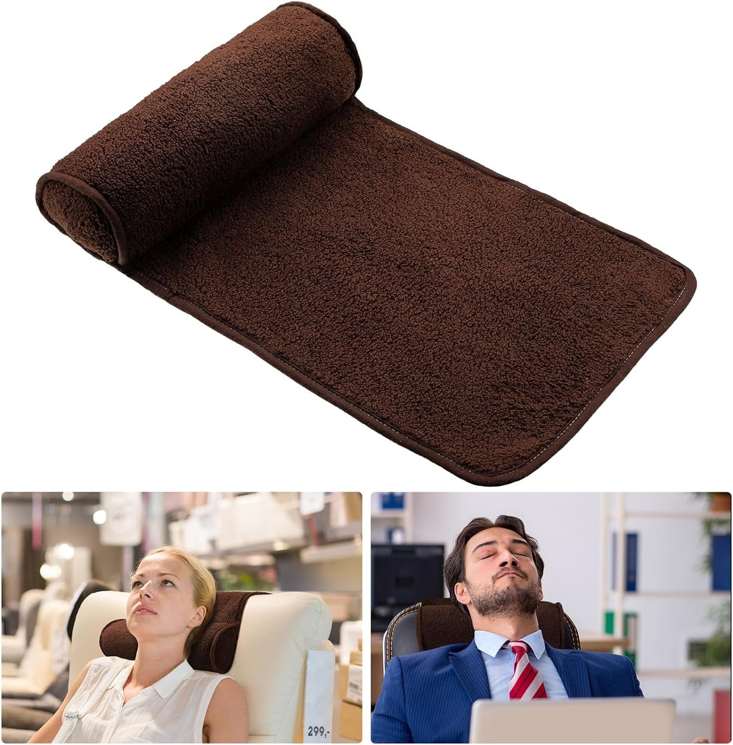Chaise Lounge Neck Polštář pod hlavu Plyšový nastavitelný polštář Neklouzavá fleecová pohovka Polštář na podporu hlavy na cestování Domácí Chaise Lounge Pohovka Křeslo (černé)