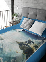 Deka Zelda Sherpa – Sky Totk – 100 x 150 cm – oficiální licencovaný produkt, zelená, dvojité postele a přikrývky HÃ”MADICT