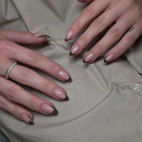 Dlouhé francouzské tipy Zlaté třpytivé lepidlo na dlouhé čtvercové nehty Glitter French Tip Sada umělých nehtů čtvercové umělé nehty pro ženy 24ks