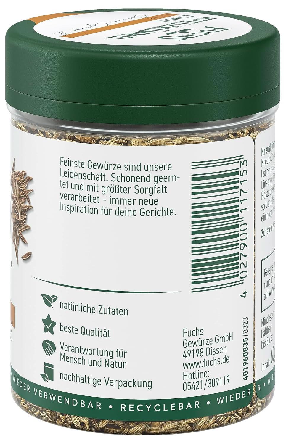 Fuchs - Celý kmín, 60 gramů Condiments Naty Shop