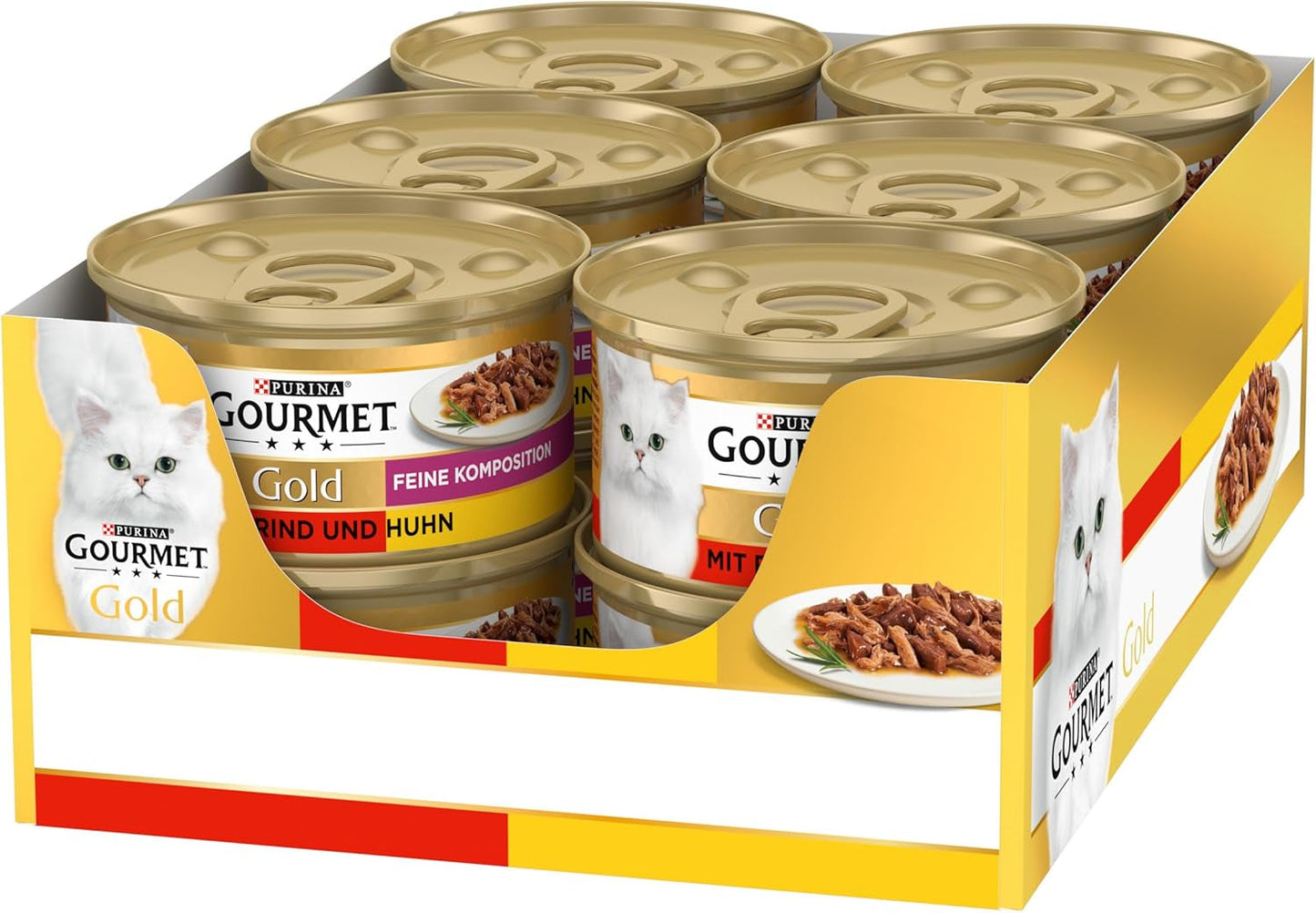 Gourmet Gold Fine Composition mokré krmivo pro kočky s hovězím a kuřecím masem, balení 12 ks (12 x 85 g)