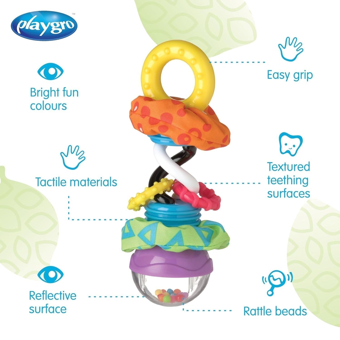 Playgro Rattle Super Shaker - chrastící míček pro miminka - chrastící míček - chrastící míček pro děti - chrastící míček - motorika - dětská hračka - motorika pro miminka - barevné Toys Bebe Naty Shop