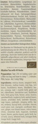 Základní čaj Droste-Laux se 49 bylinkami, 25 kusů (bylinný čaj, filtrační sáčky, hladový nebo dietní čaj) 120501