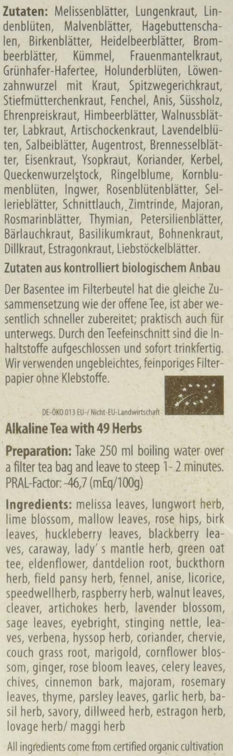 Základní čaj Droste-Laux se 49 bylinkami, 25 kusů (bylinný čaj, filtrační sáčky, hladový nebo dietní čaj) 120501