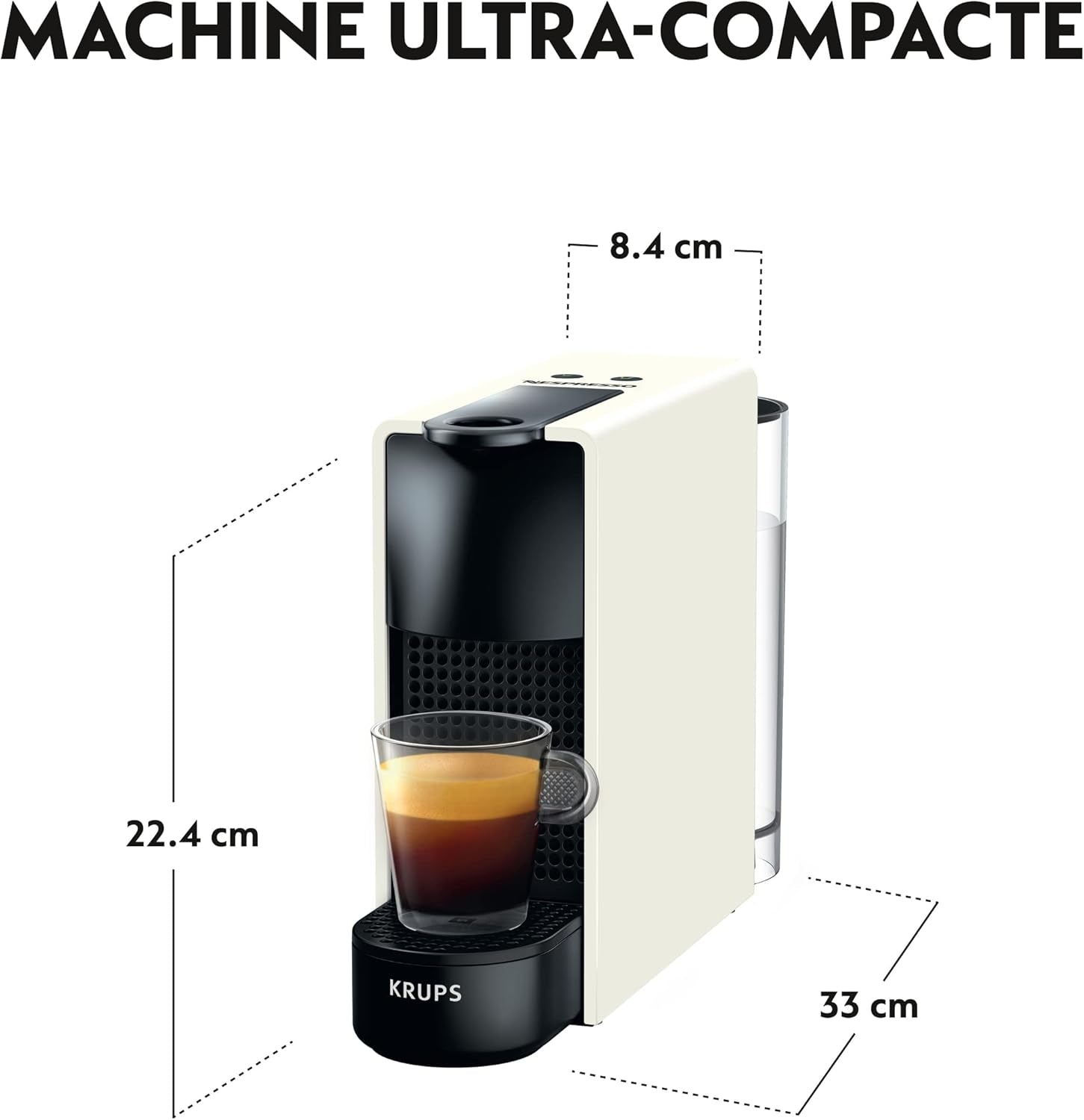 Krups Nespresso Essenza Mini Pure White Espresso kávovar Kapsle na espresso Styl Kompaktní Espresso Barista YY2912FD