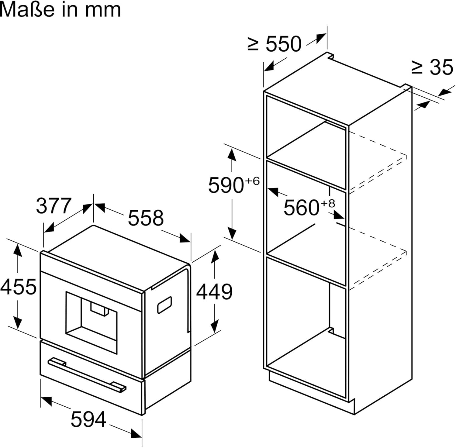 Bosch CTL7181B0, Inteligentní vestavěný automatický kávovar na espresso řady 8, 45,5 x 59,4 cm, dotyková obrazovka TFT, velmi tichý keramický mlýnek s pohonem, funkce samočištění AutoMilk Clean, nádrž na vodu 2,4 l, černá