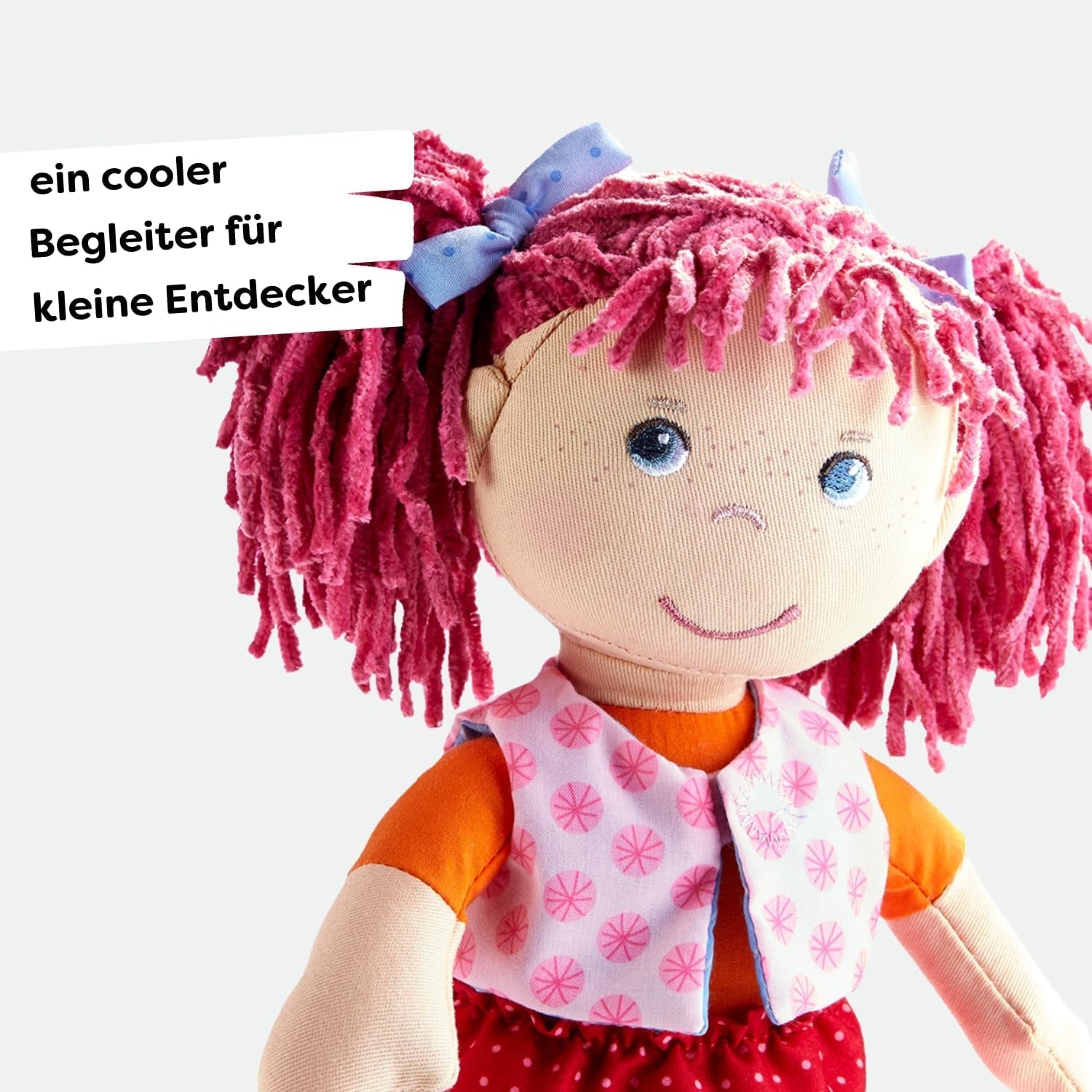 Panenka HABA Lily Lou - Měkká látková panenka od 18 měsíců - 30 cm s oblečením a vlásky - Ideální parťák na hraní pro malé děti - 1302842001