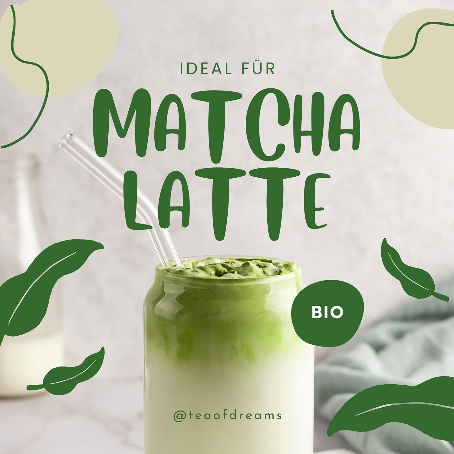 Organický prášek Matcha na čaj a Matcha Latte – prémiová obřadní kvalita z Japonska – originální zelený čaj Kissui – 30 g