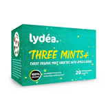 Lydea Three Mints+ Organický bylinný čaj se třemi druhy máty, jablka a bylinek, 60 pyramid, 3 balení [3 x 20 pyramid]