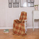 G Lake Orange kostkovaná deka Throw Akryl Měkký oboustranný barevný přehoz s třásněmi Dárek pro vánoční dekorace 127 Cm Š X 170,2 Cm L-Dýně Oranžové Postele a deky G Lake