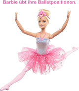 Panenka Barbie Dreamtopia Magic Light Ballerina s růžovým Tutu a blond vlasy, 5 světelných a zvukových efektů, pohyblivá Barbie, 3 roky a více, panenky Naty Shop HLC25