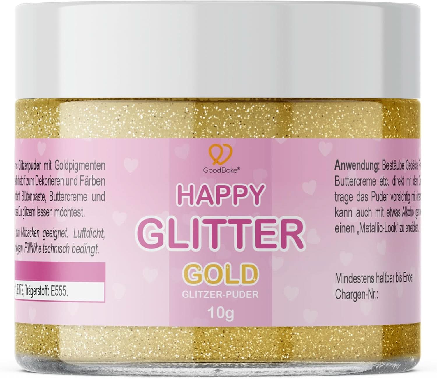 Goodbake Happy Glitter Gold - Jedlé třpytky na potraviny, 10 gramů Glitter Naty Shop Gold