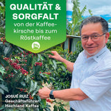 Hochland Kaffee - Holanka Crema - 250g Kaffeebohnen - Udržitelný přímý prodej - Perfektní pro plně automatické stroje a Siebträger - Jemnější aromatická chuť - Nejlepší kvalita z Peru