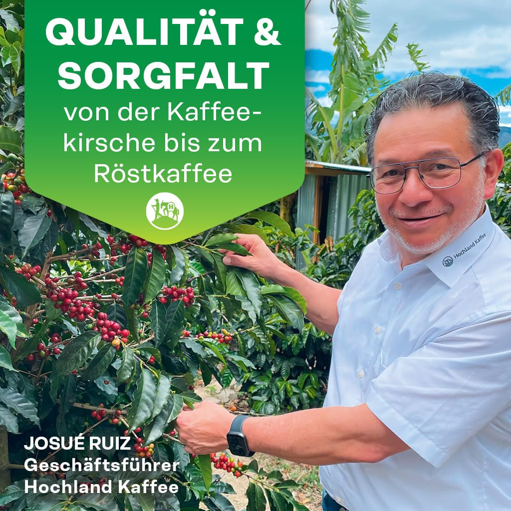 Hochland Kaffee - Holanka Crema - 250g Kaffeebohnen - Udržitelný přímý prodej - Perfektní pro plně automatické stroje a Siebträger - Jemnější aromatická chuť - Nejlepší kvalita z Peru